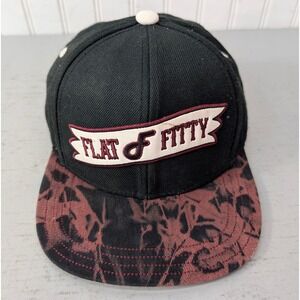 Flat Fitty Luxury Headwear Snapback Hat Black Red Graphic Brim Adjustable Cap